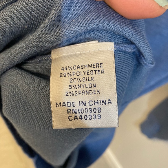 Peter Millar blue cashmere silk blend preppy sweater half zip size M pullover - Picture 5 of 5